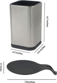 img 1 attached to 🍴 4.3L X 4.3W X 6.7H Stainless Steel Kitchen Utensil Holder Caddy