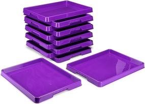 img 4 attached to Storex Purple Sorting and Crafts Tray, 12 x 16 Inches, 12-Pack (00443E12C)