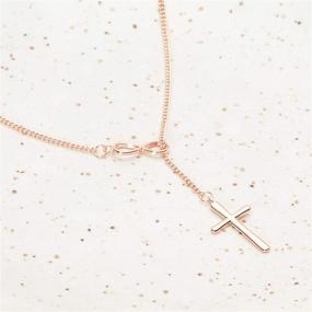 img 3 attached to 🌸 Infinity Necklace Rose Gold Plated Brass Girls' Jewelry by Dear Ava