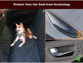 img 1 attached to 🐶 Waterproof Pet Car Seat Covers with Side Flaps - Durable Scratchproof Dog Seat Cover, Nonslip Hammock Design for Back Seat - Universal Fit Protectors for Cars, Trucks, SUVs - Enhanced Underside Grip