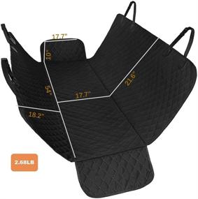 img 3 attached to 🐶 Waterproof Pet Car Seat Covers with Side Flaps - Durable Scratchproof Dog Seat Cover, Nonslip Hammock Design for Back Seat - Universal Fit Protectors for Cars, Trucks, SUVs - Enhanced Underside Grip