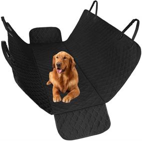 img 4 attached to 🐶 Waterproof Pet Car Seat Covers with Side Flaps - Durable Scratchproof Dog Seat Cover, Nonslip Hammock Design for Back Seat - Universal Fit Protectors for Cars, Trucks, SUVs - Enhanced Underside Grip