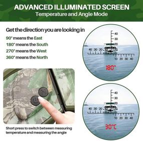 img 3 attached to 🔭 HUTACT 10x50 Binoculars with Rangefinder, LCD Digital Compass & Temperature - Ideal for Birdwatching, Marine, Hunting (Green)