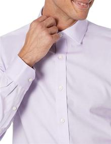img 2 attached to Non-Iron Pocket Men's Shirt with Tailored Spread Collar and Buttoned Design