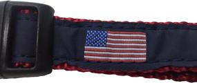 img 1 attached to 🐕 Preston American Flag Dog Collar and Leash Set: Patriotic Design with Navy Blue Ribbon and Red Nylon Webbing