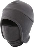 🧢 warm and stylish llmoway men's winter fleece 2-in-1 hat with earflap, skull sports beanie, and ski mask combo логотип