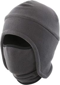 img 4 attached to 🧢 Warm and Stylish LLmoway Men's Winter Fleece 2-in-1 Hat with Earflap, Skull Sports Beanie, and Ski Mask Combo