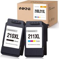 🖨️ inkni compatible ink cartridge replacement for canon pg-210xl 210xl cl-211xl ink cartridges - fits pixma ip2700 ip2702 mx360 mp230 mx330 mx340 mx350 mp250 mp270 mp280 printer (black tri-color) logo