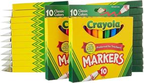 img 2 attached to ✏️ Crayola 758114552570 Broad Line Markers, Classic Colors 10 Each (Pack of 24): A Case of 24 for Ultimate Creativity!