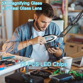 img 2 attached to Enhance Precision and Clarity with the 5X Lighted Magnifying Glass Lamp - Ideal for Crafts, Workbench, and More!