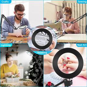 img 1 attached to Enhance Precision and Clarity with the 5X Lighted Magnifying Glass Lamp - Ideal for Crafts, Workbench, and More!