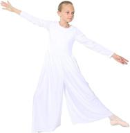 danzcue girls sleeve jumpsuit white logo