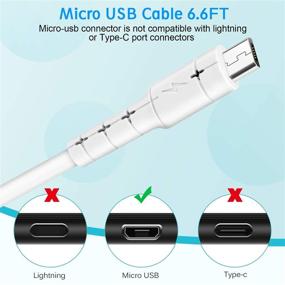 img 3 attached to ⚡️ 10FT Micro USB Cable for Android Devices (2-Pack) High-Speed Android Charger Cord - Soft TPE Material for Wall, Car, and Tablet Connection - White