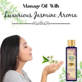 img 2 attached to 🌸 Blue Nectar Sensuous Jasmine Body Massage Oil - Relaxation Therapy with Essential Oils, 100% Natural Formula (8 Herbs, 3.4 fl oz)