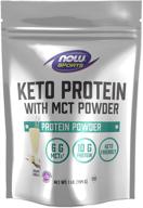 🏋️ now sports keto протеин с mct-порошком: повышение энергии и восстановление мышц с 6 г mct и 10 г протеина - ваниль, 1 фунт логотип