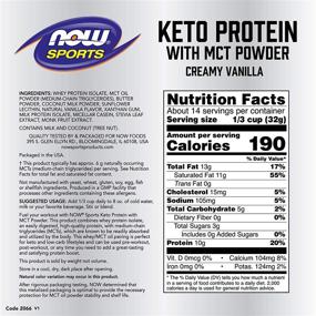 img 3 attached to 🏋️ NOW Sports Keto Protein with Mct Powder: Boost Energy & Muscle Recovery with 6g Mct's and 10g Protein - Vanilla, 1 Pound