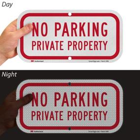 img 1 attached to Highly Visible No Parking 🚫 Reflective SmartSign for Enhanced Property Security