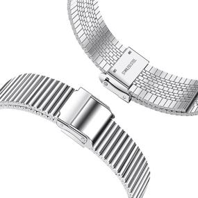 img 2 attached to 🌟 Joyozy Metal Bands for Fitbit Versa 3/Sense - Premium Stainless Steel Replacement Wristbands with Double Insurance Buckle (Silver), Ideal for Women and Men