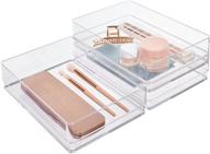 stori clear plastic drawer organizers - 9x6x2 inches - set of 3 логотип