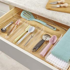 img 1 attached to STORi Clear Plastic Drawer Organizers - 9x6x2 Inches - Set of 3