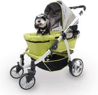 🐾 premium double pet stroller - medium dogs, small dogs, cats - apple green, heavy-duty, adjustable handle, 4-way foldable canopy - ideal for multiple pets - enhance your pet travel experience логотип
