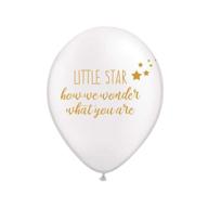 little star gender reveal party decorations - white balloons, twinkle twinkle gender reveal balloons, set of 3 логотип