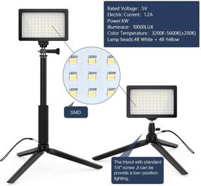 img 2 attached to JINTU Диммируемый биколор 3200K-5600K USB LED видео световой набор - идеально подходит для стриминга с рабочего стола/жилья, освещения встреч/видеоконференций на ноутбуке, стриминга игр и фотосъёмки для YouTube - включает треногу.