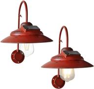 goodeco red solar barn light 2-pack - outdoor wall mount rustic vintage red barn light, waterproof décor lighting for patio, garden, deck, path, courtyard - no wiring required (red2) логотип