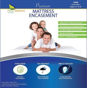 img 4 attached to Ultimate Protection: King Size Zippered Waterproof Mattress Protector - Hypoallergenic Dust Allergy Proof Bed Encasement - Deep Pocket with Terry Cotton Top