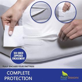 img 2 attached to Ultimate Protection: King Size Zippered Waterproof Mattress Protector - Hypoallergenic Dust Allergy Proof Bed Encasement - Deep Pocket with Terry Cotton Top