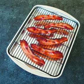 img 3 attached to 🥓 Nordic Ware Oven Bacon Baking Tray: Top-Quality Stainless Steel, 17x12 in