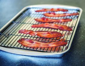 img 1 attached to 🥓 Nordic Ware Oven Bacon Baking Tray: Top-Quality Stainless Steel, 17x12 in