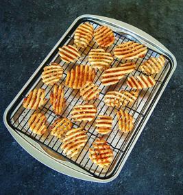 img 2 attached to 🥓 Nordic Ware Oven Bacon Baking Tray: Top-Quality Stainless Steel, 17x12 in