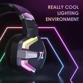 img 1 attached to Targeal 7.1 Surround Sound Gaming Headset for PS4 PS5 Switch Laptop Tablet Mobile - Over Ear USB Gaming Headphone with Noise Cancelling Mic, RGB LED Light, Type C Cable