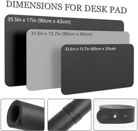 img 3 attached to 🖥️ Non-Slip Desk Pad: Waterproof PVC Leather Table Protector for Home or Office Work - Large Blotter with Easy Clean Surface (Black, 23.6" x 13.7")