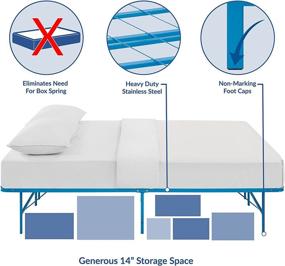 img 1 attached to 🛏️ Modway Horizon Full Size Light Blue Metal Bed Frame with Replaced Box Spring Platform