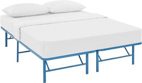 img 2 attached to 🛏️ Modway Horizon Full Size Light Blue Metal Bed Frame with Replaced Box Spring Platform