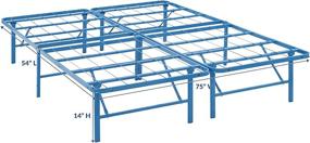 img 3 attached to 🛏️ Modway Horizon Full Size Light Blue Metal Bed Frame with Replaced Box Spring Platform