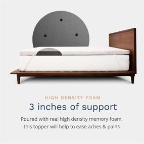 img 1 attached to ✨ ViscoSoft 3 Inch Charcoal Memory Foam Mattress Topper Twin XL: High Density Ventilated Pad for Extra Long Comfort