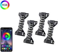 ychow-tech rgb truck bed light kit with bluetooth app control - 4pcs cargo truck pickup bed led lighting for off road, side marker, foot wells, rail lights logo