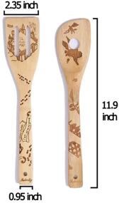 img 3 attached to 🧙 Set of 5 Organic Burned Engraved Wooden Spoons for Cooking Utensils - Magical Wizard Harry Potter Kitchen Bamboo Tools and Accessories - Ideal Halloween Gifts for Women, Baking, Weddings, and Housewares