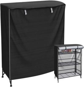 img 4 attached to ELIAUK Shelf Cover - Protect and Style Your Wire Storage Rack with this Black Sundries Cover - Fits 23.3x13.4x30in Rack (Only Cover)