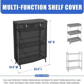 img 3 attached to ELIAUK Shelf Cover - Protect and Style Your Wire Storage Rack with this Black Sundries Cover - Fits 23.3x13.4x30in Rack (Only Cover)