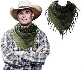img 1 attached to 🧣 Premium Military Shemagh Arab Tactical Desert Keffiyeh: Versatile Thickened Scarf Wrap for Women and Men – 43"x43