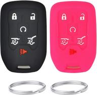 🔑 ultimate protection: reprotecting silicone rubber key fob cover for 2014-2021 chevy suburban tahoe & gmc yukon xl hyq1aa logo