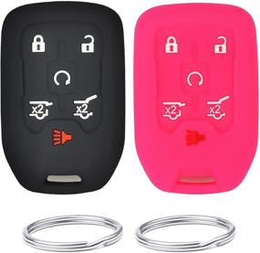 img 4 attached to 🔑 Ultimate Protection: REPROTECTING Silicone Rubber Key Fob Cover for 2014-2021 Chevy Suburban Tahoe & GMC Yukon XL HYQ1AA