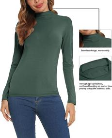 img 3 attached to 👚 YYA Women's Lightweight Long Sleeve Turtleneck Top: Soft and Stylish Pullover Mock Neck Shirt