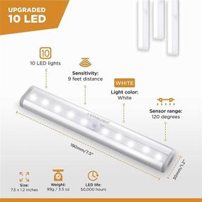 img 3 attached to 🔦 Motion Activated LED Closet Light - 10 LED Sensor Lights for Under Cabinet, Homelife Stick-on Battery Operated Motion Sensor Night Light, Ideal for Closet Hallway Stairway - 4 Pack