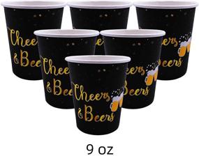 img 1 attached to 🎉 Trgowaul Party Supplies - Black and Gold Disposable Paper Plates, Napkins, Cups, Paper Straws, Tablecloth, Cutlery for 24 Guests, Banner Decorations - Ideal for Birthdays and Anniversaries