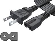 pwr 12ft 2 prong polarized power cord for vizio led tv and other devices with 2 slot adapter ac wall cable logo